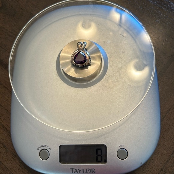 14K Over Sterling Silver Amethyst with CZ Pendant - Picture 5 of 5